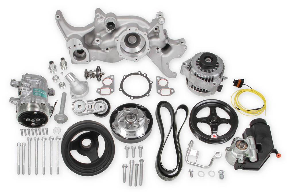 LS Mid-Mount Complete Engine Accessory System Pulley Kits Holley