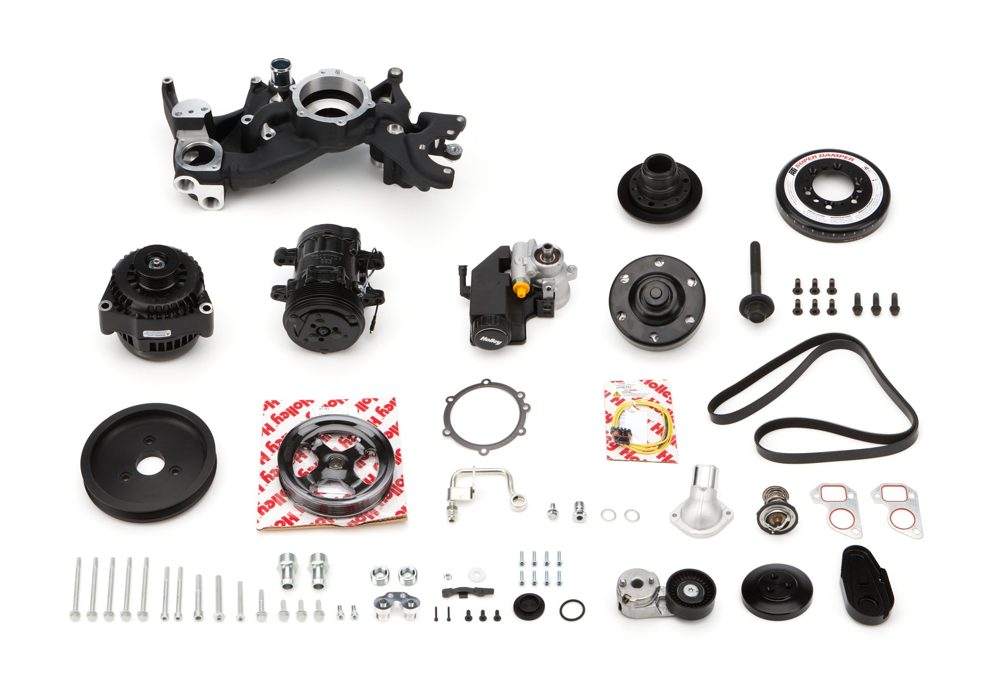 Mid Mount Accessory System LS7 Engine Black Pulley Kits Holley