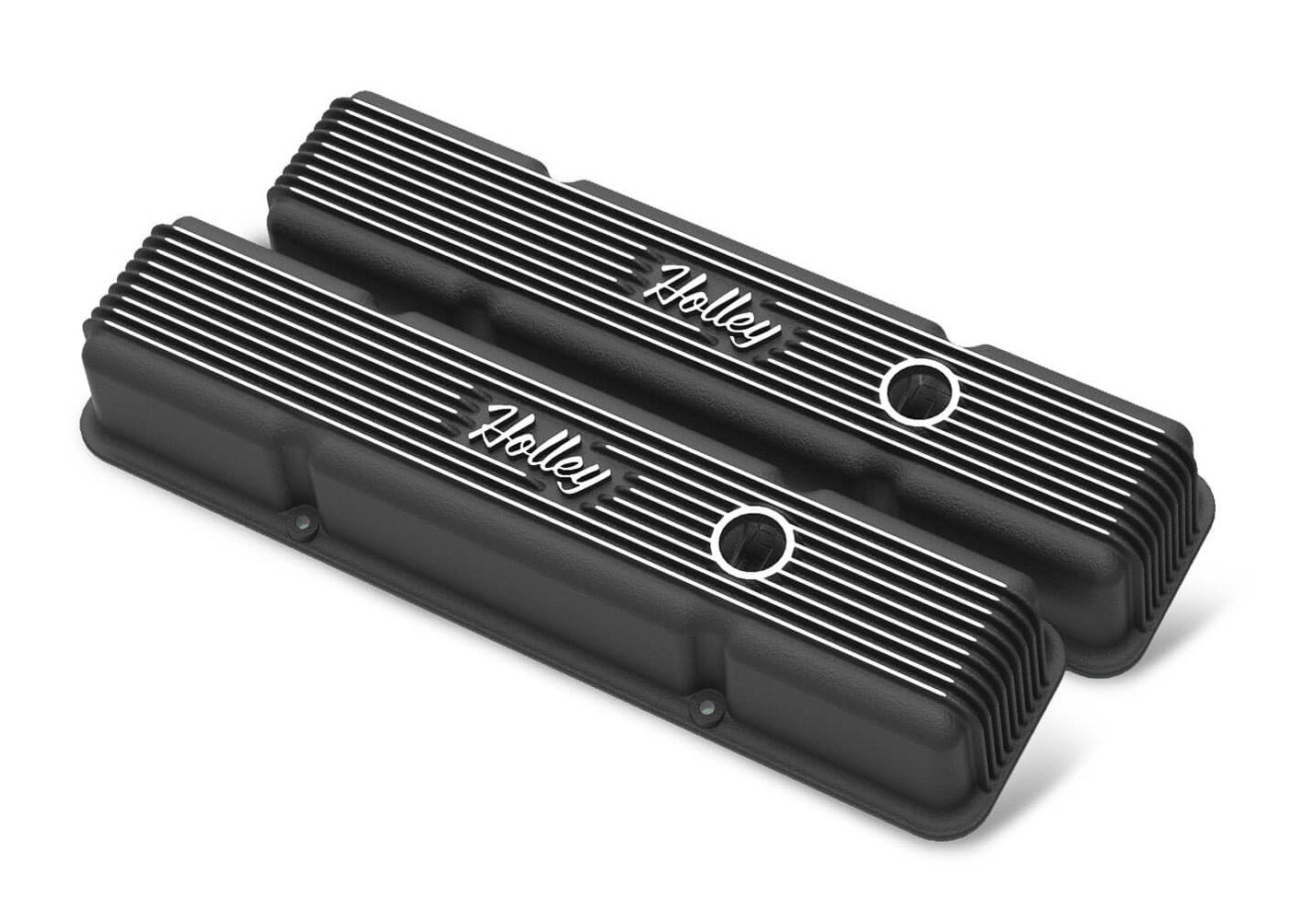 SBC Holley Die Cast Alm Valve Cover Set Black Valve Covers Holley