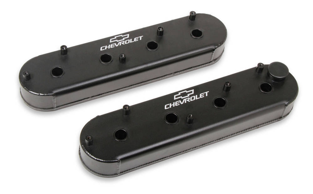LS Billet Rail Fab. Alm Valve Covers w/Oil Cap Valve Covers Holley