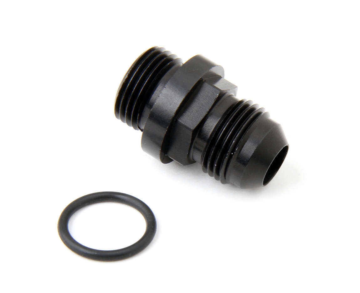 Fuel Inlet Fitting Short 8an to 8 ORB Black AN-NPT Fittings and Components Holley
