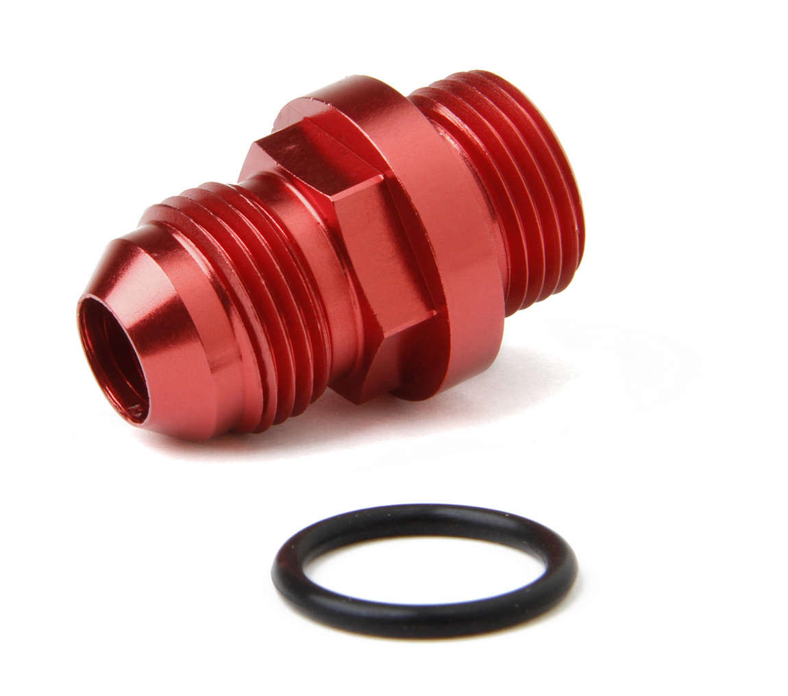 Fuel Inlet Fitting Short 8an to 8 ORB Red AN-NPT Fittings and Components Holley