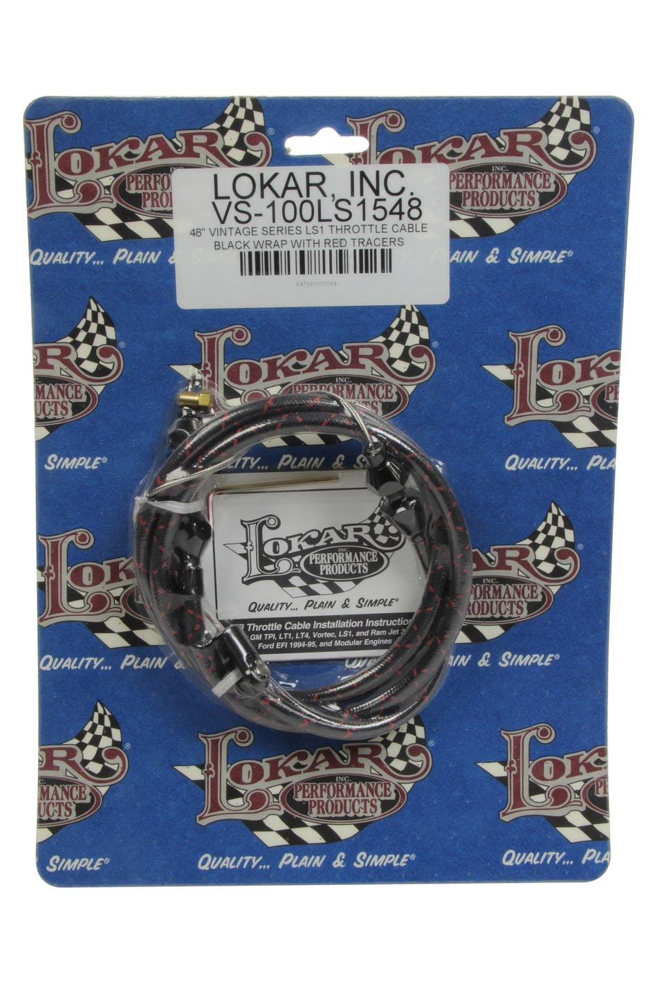 VS Throttle Cable Black Black Wrap w/ Red Tracer Throttle Cables Lokar