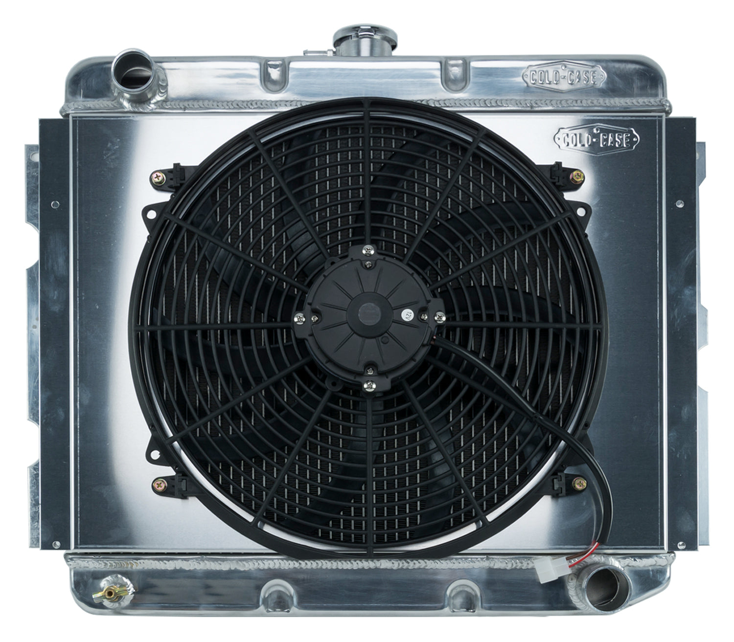 68-73 B,C,E Body BB Aluminum Performance Radiator And 16 Inch Fan Kit MT 16x22.75 Inch Cold Case Radiators Radiator Kit COLD-CASE Radiators
