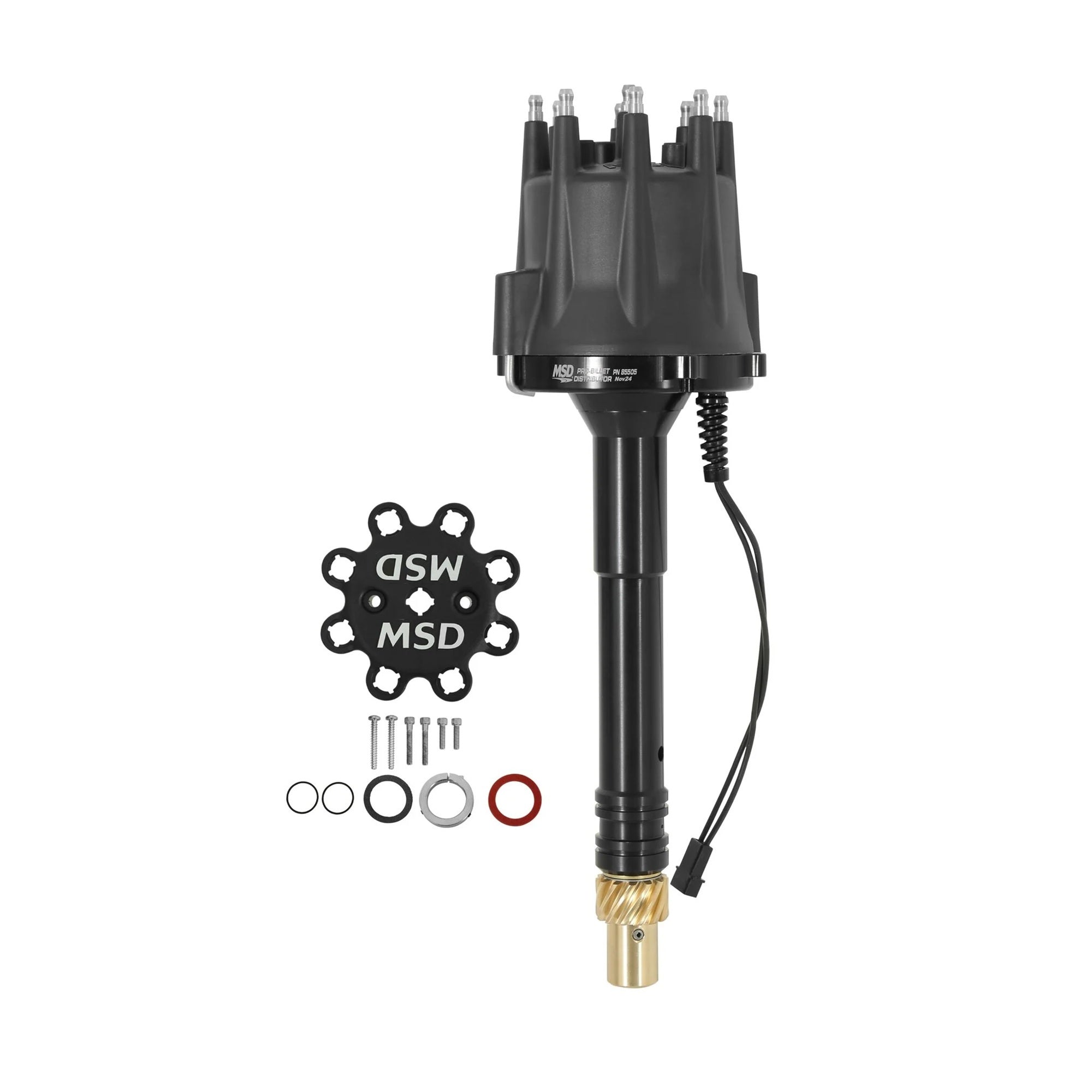 Chevy V8 Pro Billet Distributor Black Finish Distributors MSD