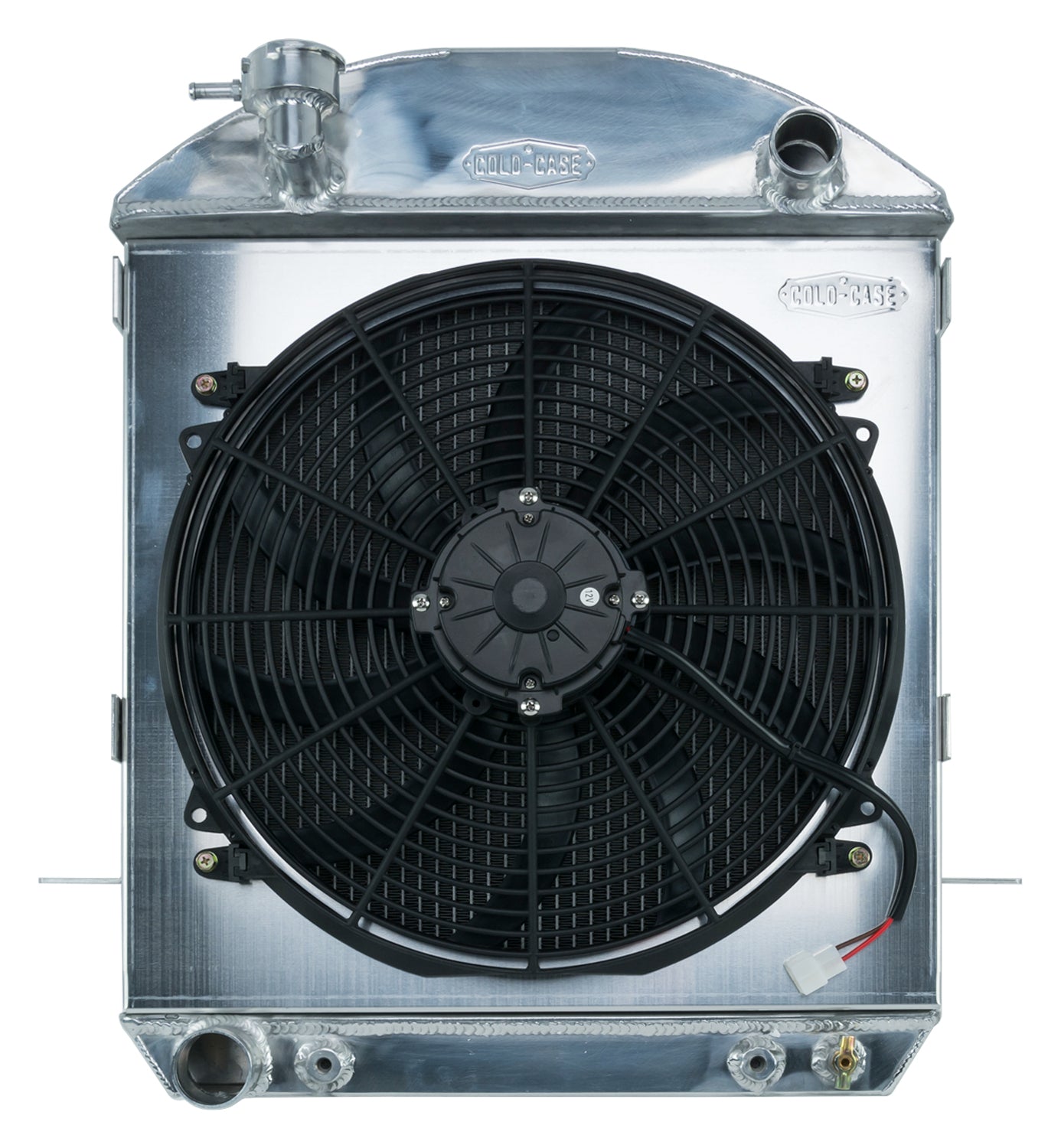 24-27 T-Bucket Ford Engine Aluminum Performance Radiator And 16 Inch Fan Kit Cold Case Radiators Radiator Kit COLD-CASE Radiators