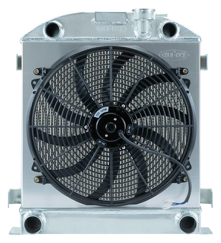 1932 Lowboy Flathead Engine Aluminum Performance Radiator & 16 Inch Fan Kit Cold Case Radiators Radiator Kit COLD-CASE Radiators