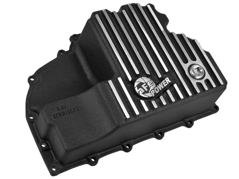 AFE Engine Oil Pan Black Machined; 14-16 Dodge RAM 1500 EcoDiesel 3.0L V6 (td) Diff Covers aFe