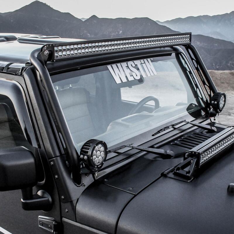Westin/Snyper 07-17 Jeep Wrangler Snyper Overhead Light Hoop - Textured Black Light Mounts Westin