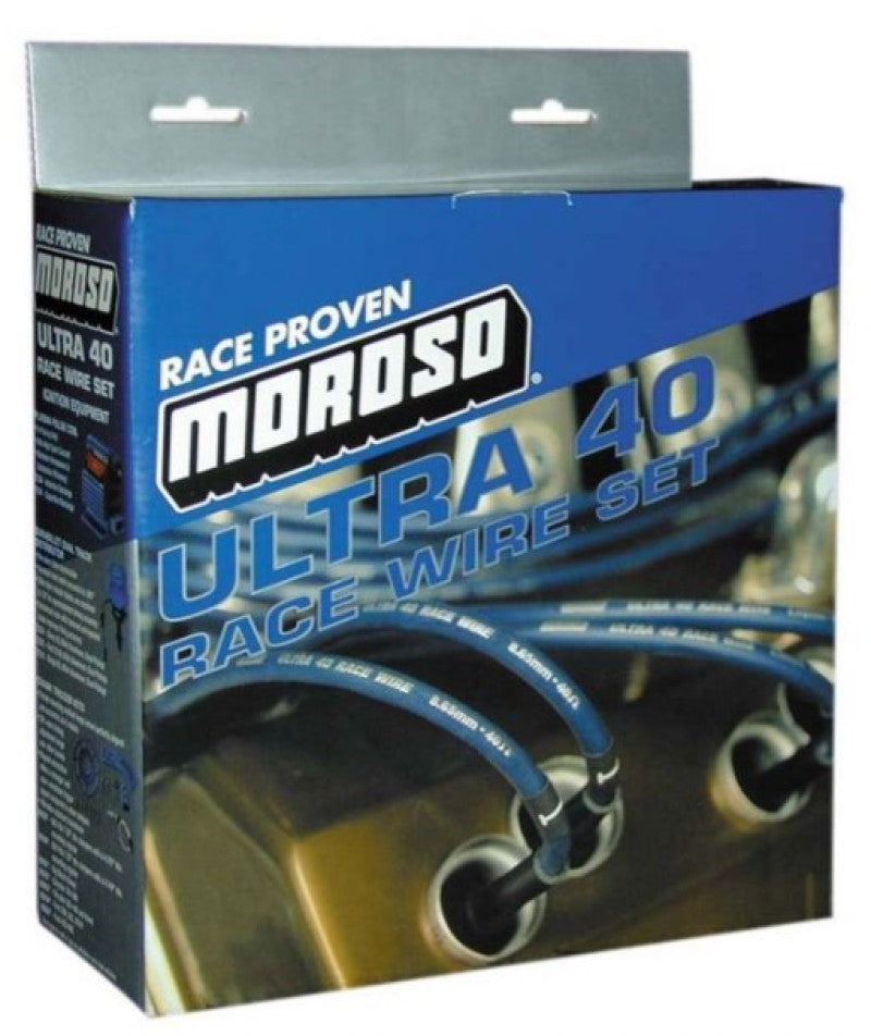Moroso Ford 289-302 Ignition Wire Set - Ultra 40 - Unsleeved - Non-HEI - Under Header - Red Spark Plug Wire Sets Moroso