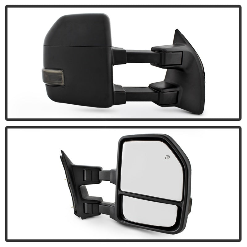 xTune 08-15 Ford F-250 SD Heated Adj LED Signal Power Mirror - Smoke (MIR-FDSD08S-G4-PW-SM-SET) Side Mirrors SPYDER