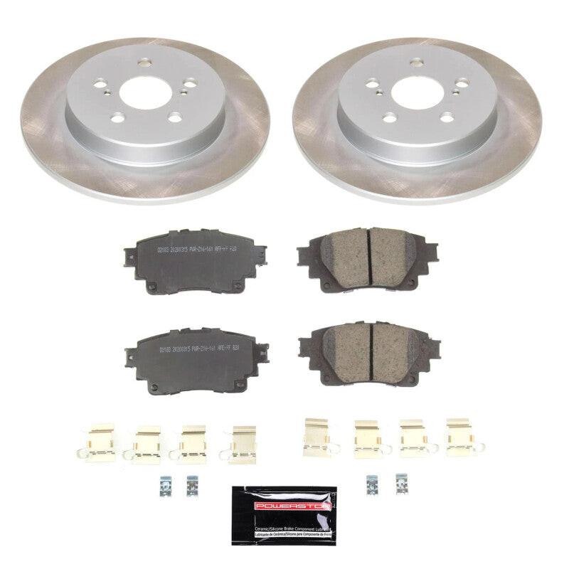 Power Stop 19-22 Toyota Corolla Rear Semi-Coated Rotor Kit Brake Kits - Performance Blank PowerStop