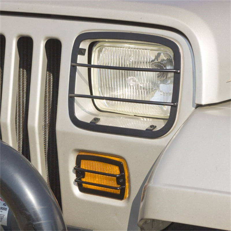 Rugged Ridge 87-95 Jeep Wrangler YJ Headlight & Turn Signal Euro Guard Set Light Covers and Guards Rugged Ridge