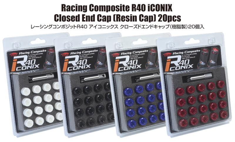Project Kics 12x1.50 R40 Iconix Plastic Cap Set - Red (20 Pcs) Wheel Accessories Project Kics
