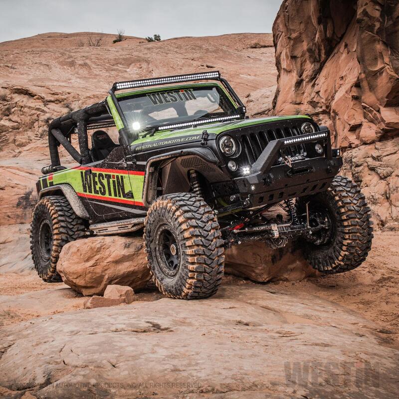Westin/Snyper 07-17 Jeep Wrangler Triple Tube Rock Rail Steps - Textured Black Body Armor & Rock Rails Westin