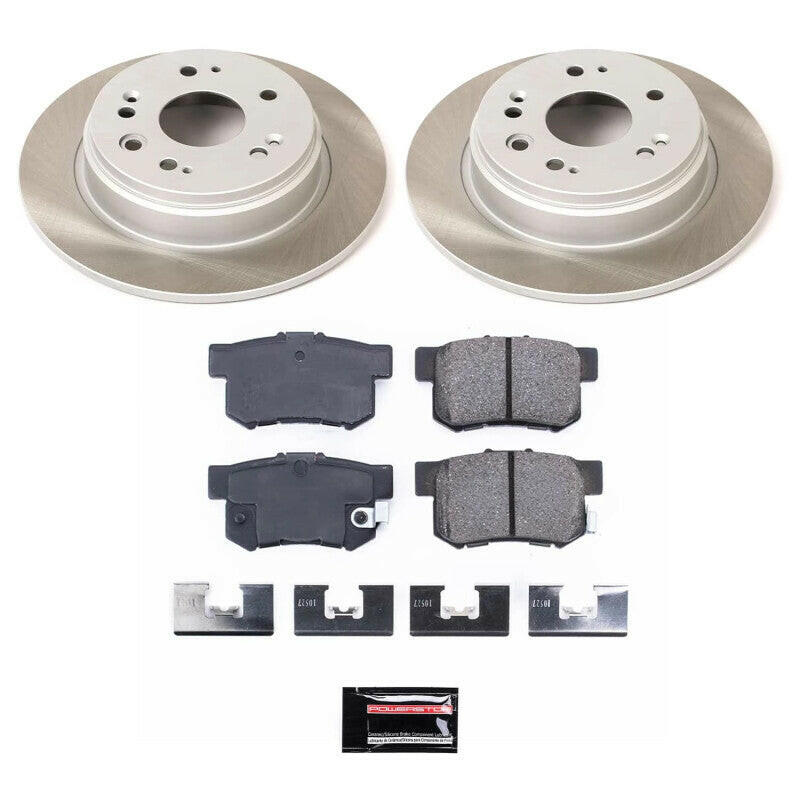 Power Stop 02-04 Honda CR-V Rear Semi-Coated Rotor Kit Brake Kits - Performance Blank PowerStop
