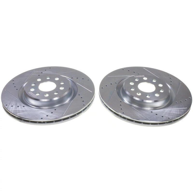 Power Stop 22-24 Jeep Grand Cherokee (Brake Code BR8) Front Drilled & Slotted Rotor - Pair Brake Rotors - Slot & Drilled PowerStop