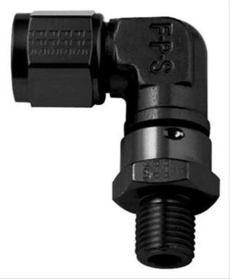 Fragola -10AN Female Nut x 7/8-14 (10) O-Ring 90 Degree Swivel - Black Fittings Fragola