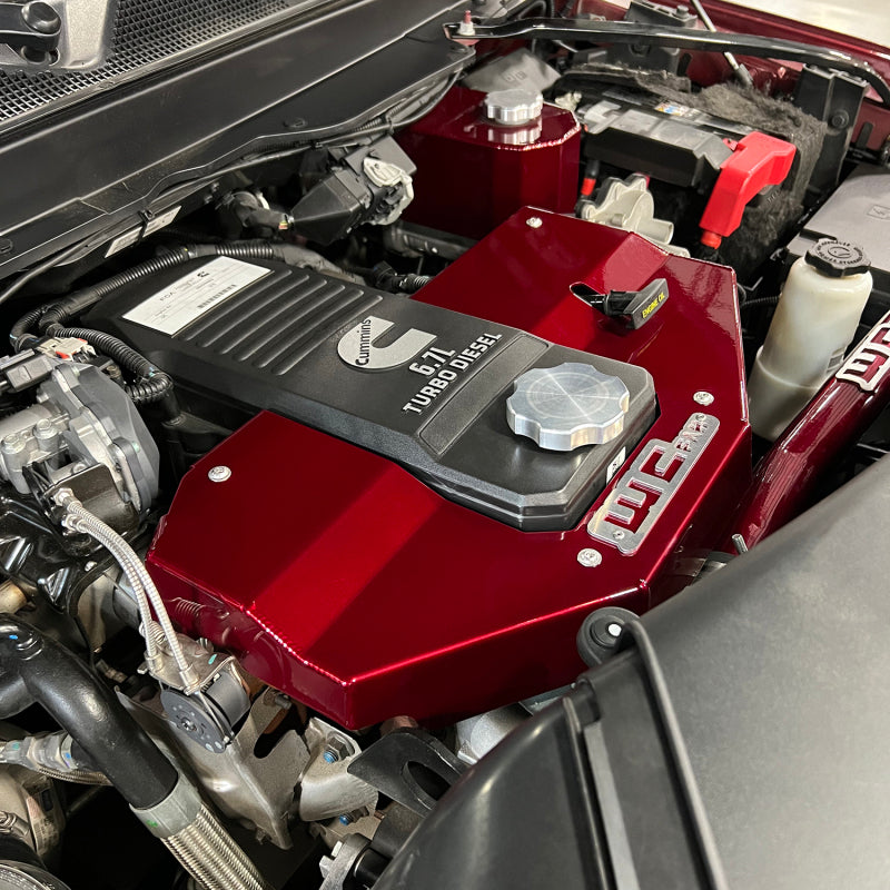 Wehrli 13-23 Dodge Cummins 6.7L Fabricated Aluminum Engine Cover - Fine Texture Black Engine Covers Wehrli