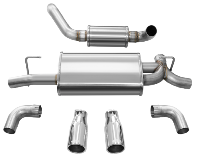 Corsa 2018-2025 Jeep Wrangler JL 2.5in Dual Rear Exit Polished Tips Touring Axle-Back Exhaust Axle Back CORSA Performance