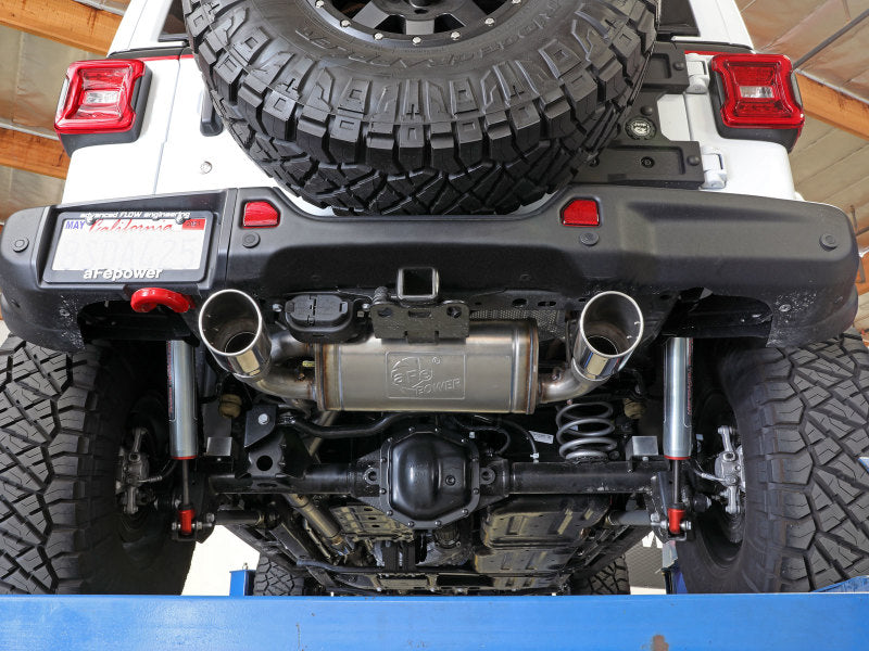 aFe Rebel Series 409 Stainless Steel Cat-Back Exhaust 18-21 Jeep Wrangler JL 2.0L (t) - Polished Tip Catback aFe