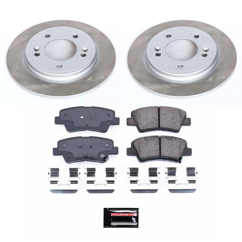 Power Stop 20-22 Kia Forte Rear Semi-Coated Rotor Kit Brake Kits - Performance Blank PowerStop