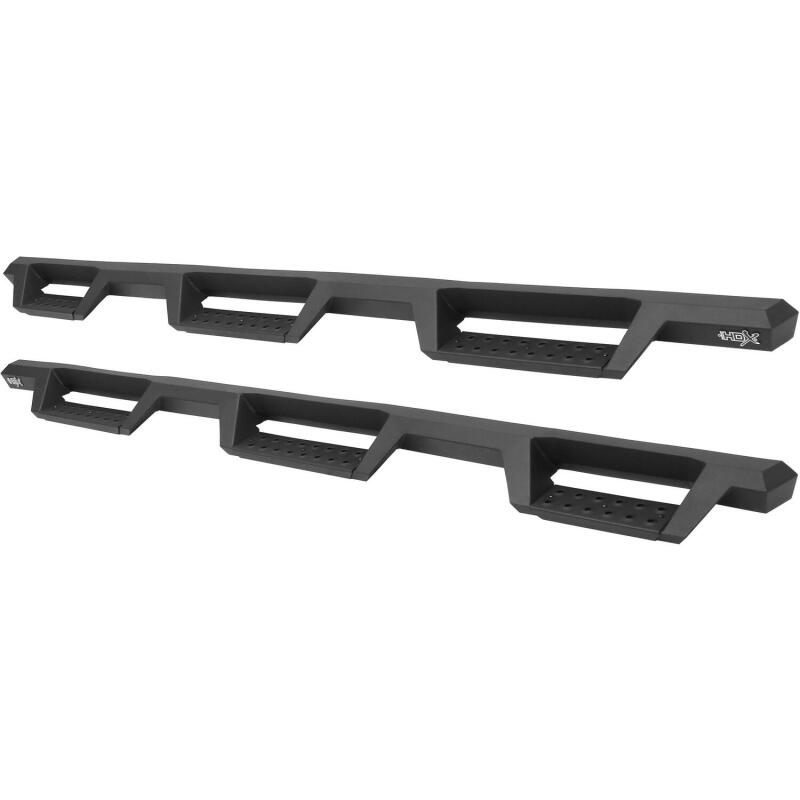Westin 14-18 Chevrolet Silverado 1500 DC 6.5ft Bed HDX Drop W2W Nerf Step Bars - Tex. Blk Nerf Bars Westin