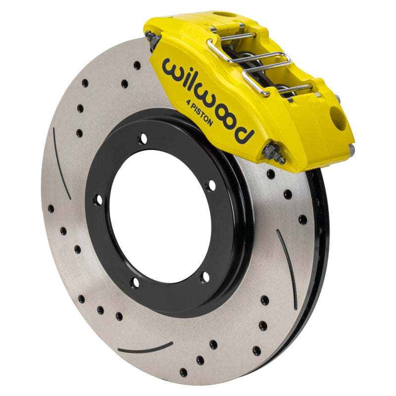 Wilwood 69-74 Porsche 911 Front Powerlite Brake Kit 3in MT Drilled & Slotted - Yellow Brake Kits - Performance Blank Wilwood