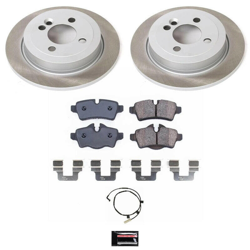 Power Stop 07-10 Mini Cooper Rear Semi-Coated Rotor Kit Brake Kits - Performance Blank PowerStop