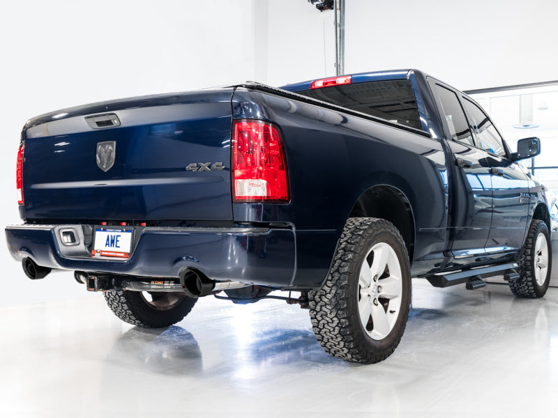 AWE Tuning 09-18 RAM 1500 5.7L (w/Cutouts) 0FG Dual Rear Exit Cat-Back Exhaust - Diamond Black Tips Catback AWE Tuning