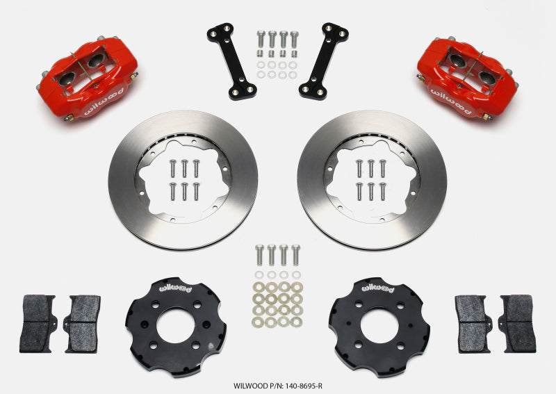 Wilwood Forged Dynalite Front Hat Kit 11.00in Red Integra/Civic w/Fac.240mm Rtr Big Brake Kits Wilwood