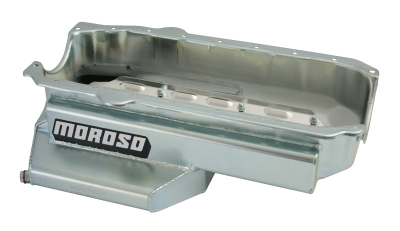Moroso Pre-85 Chevrolet Small Block (w/Passenger Side Dipstick) Wet Sump 6qt 6.5in Steel Oil Pan Oil Pans Moroso