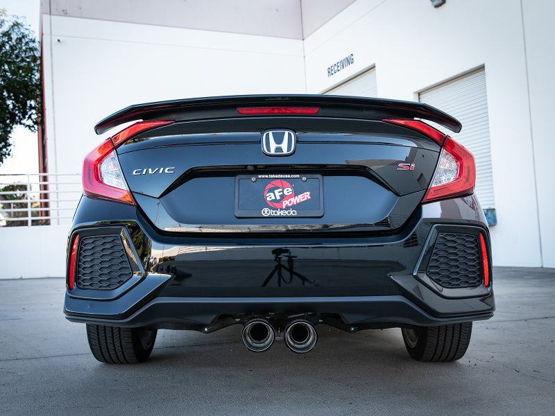 aFe Takeda 2.5in 304SS Cat-Back Exhaust System w/ Carbon Tips 17-20 Honda Civic Si Sedan I4 1.5L Catback aFe