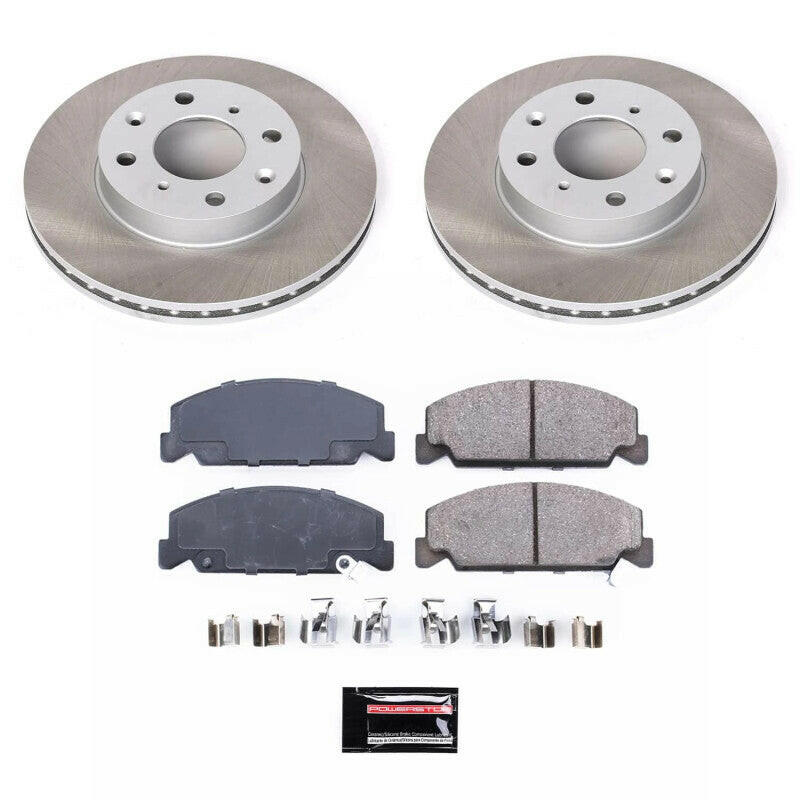 Power Stop 93-97 Honda Civic del Sol Front Semi-Coated Rotor Kit Brake Kits - Performance Blank PowerStop