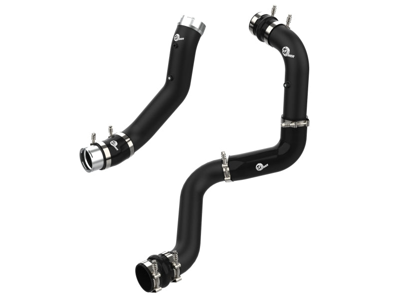 aFe BladeRunner Black 3in Aluminum Charge Pipe Kit 20-21 GM Diesel Trucks V8-6.6L (td) L5P Intercoolers aFe