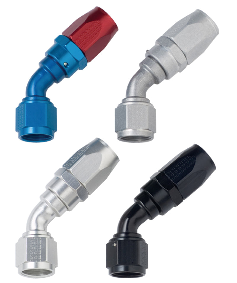 Fragola -8AN x 45 Degree Power Flow Hose End - Blue/Red Fittings Fragola