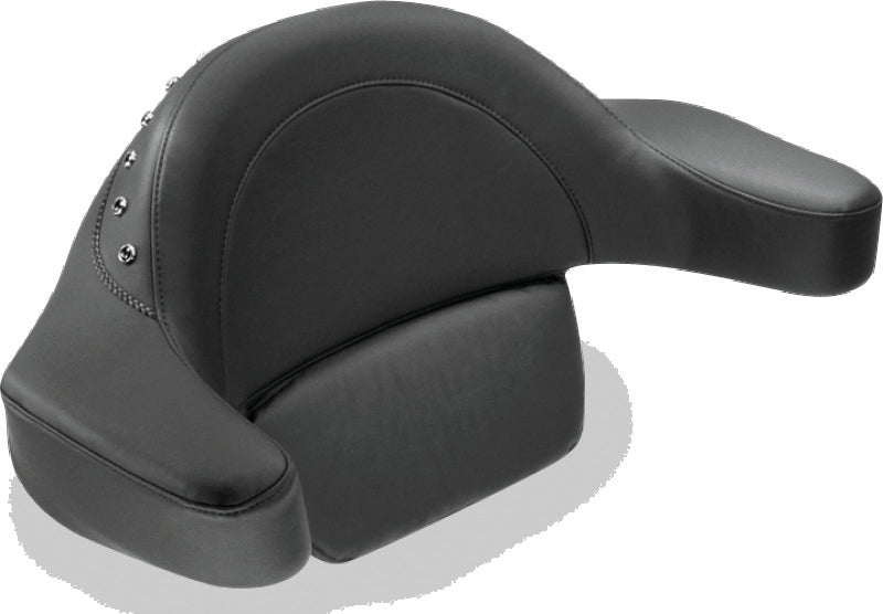 Mustang 93-13 Harley FL Touring Extended Arm Wrap Passenger w/Blk Pearl Studs - Black Armrests Mustang Motorcycle