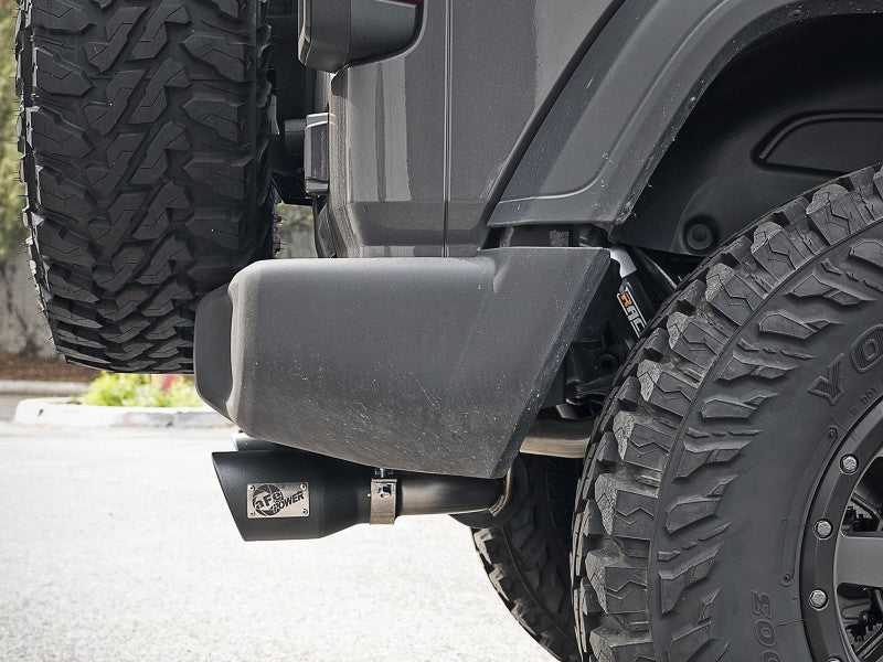 aFe Rebel Series 409 Stainless Steel Cat-Back Exhaust 18-21 Jeep Wrangler JL 2.0L (t) - Black Tip Catback aFe