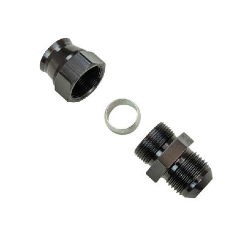 Moroso Aluminum Fitting Adapter 10AN Male to 5/8in Tube Compression - Black Fittings Moroso