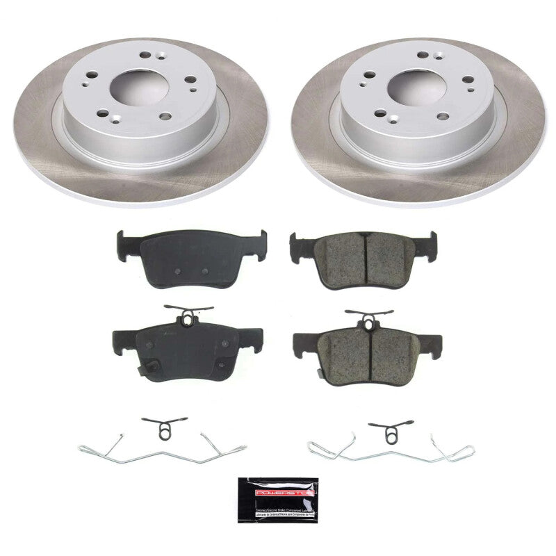 Power Stop 18-22 Honda Accord Rear Semi-Coated Rotor Kit Brake Kits - Performance Blank PowerStop