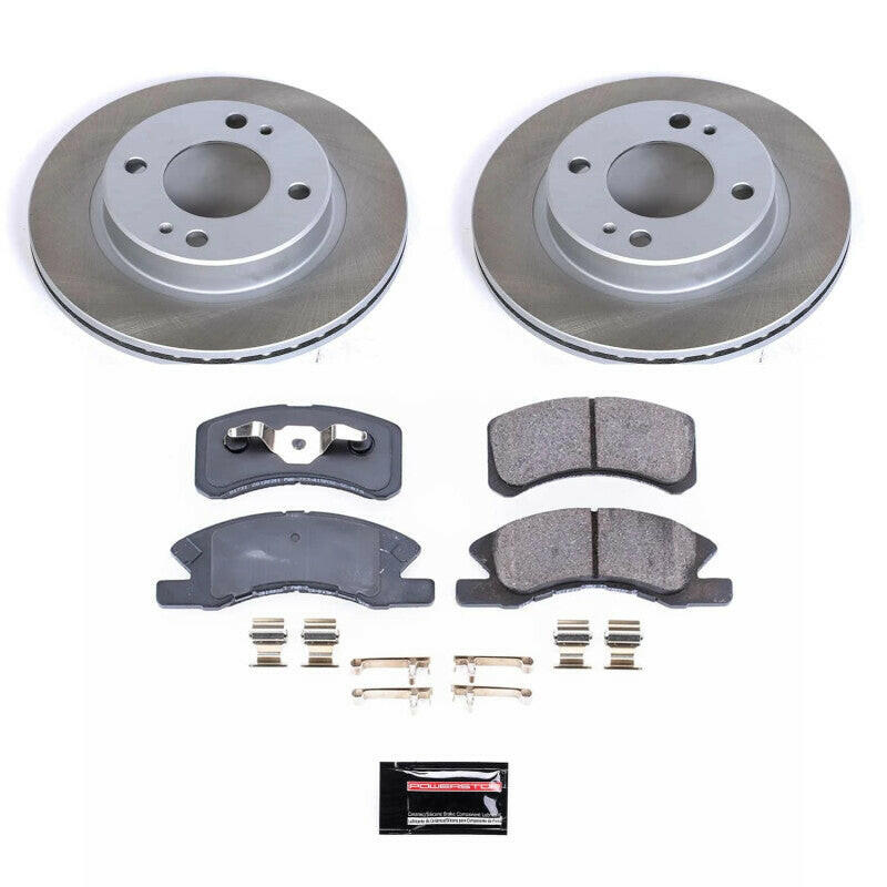 Power Stop 14-15 Mitsubishi Mirage Front Semi-Coated Rotor Kit Brake Kits - Performance Blank PowerStop