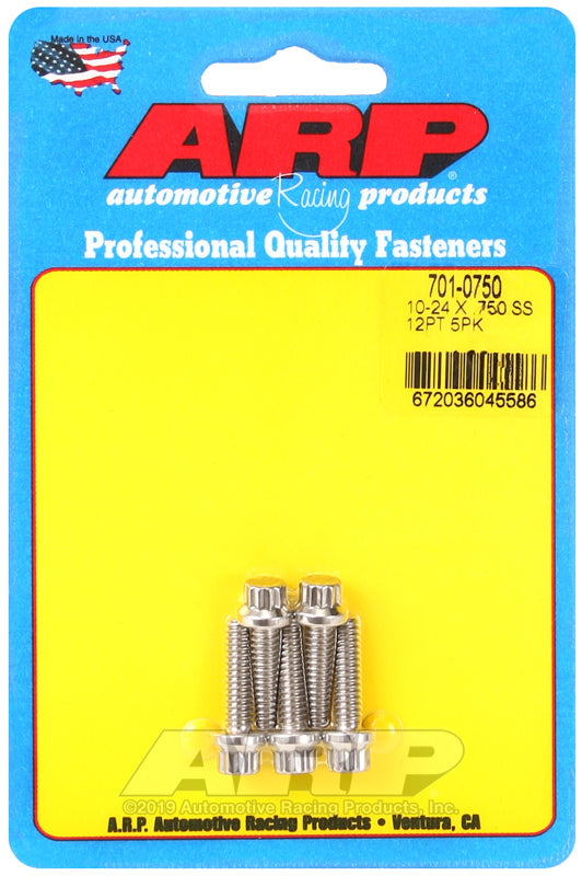 ARP 10-24 x .750 12pt SS Bolts (Pack of 5) Hardware Kits - Other ARP