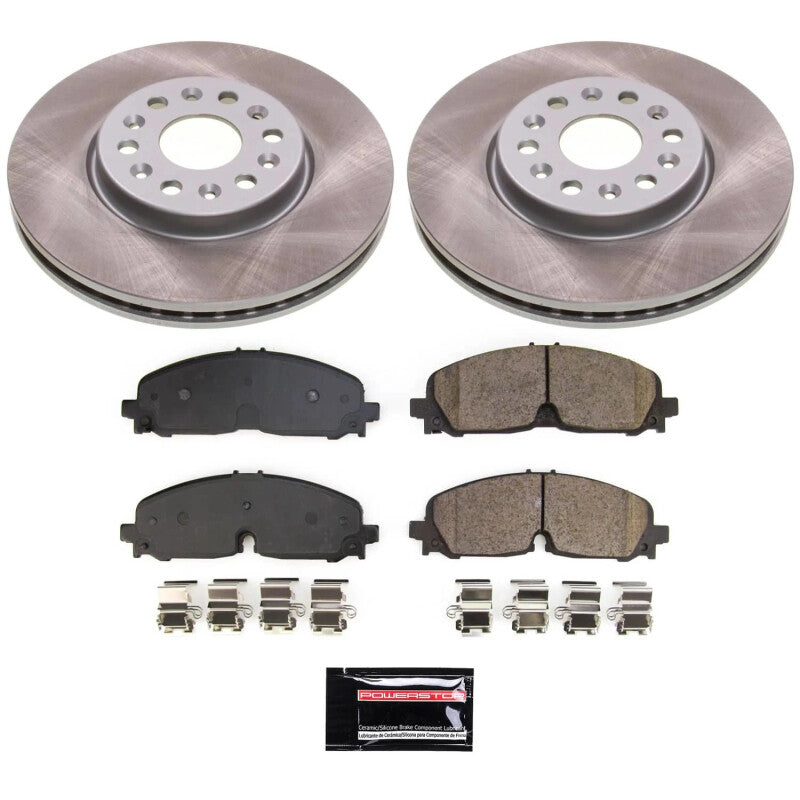 Power Stop 21-22 GMC Acadia Front Semi-Coated Rotor Kit Brake Kits - Performance Blank PowerStop