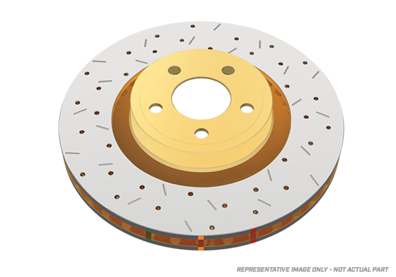DBA 13-17 SRT Viper (w/1 Pc Rotor Excl TA Package) Front 4000 Series Cross Drilled Rotor w/Blk Hat Brake Rotors - Drilled DBA