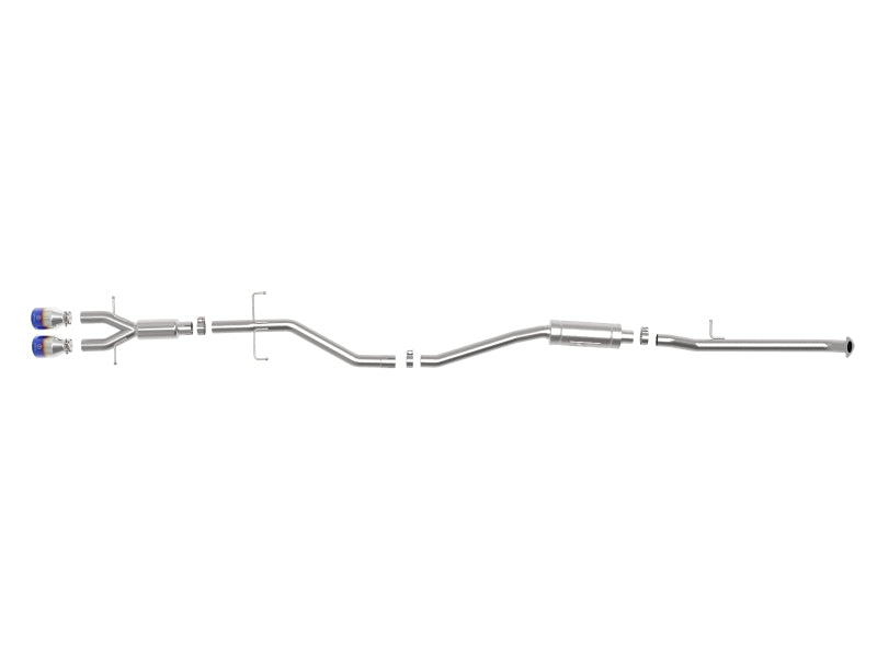aFe Takeda 2.5in 304 SS Cat-Back Exhaust System w/ Blue Tips 17-20 Honda Civic Si Sedan I4 1.5L Catback aFe
