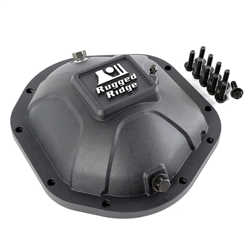 Rugged Ridge Boulder Aluminum Differential Cover Dana 44 Black Diff Covers Rugged Ridge