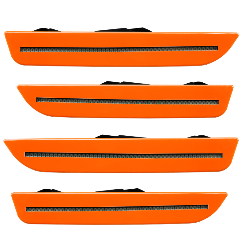 Oracle 10-14 Ford Mustang Concept Sidemarker Set - Tinted - Competition Orange (CY) Light Strip LED ORACLE Lighting