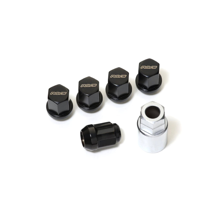 Rays 19 Hex Lock & Lug Nut Set M14 x 1.5 - Black Lug Nuts Rays