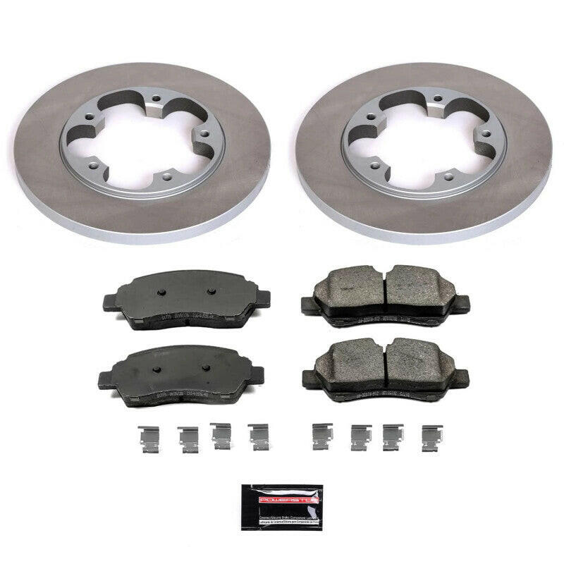 Power Stop 15-19 Ford Transit-350 Rear Semi-Coated Rotor Kit Brake Kits - Performance Blank PowerStop
