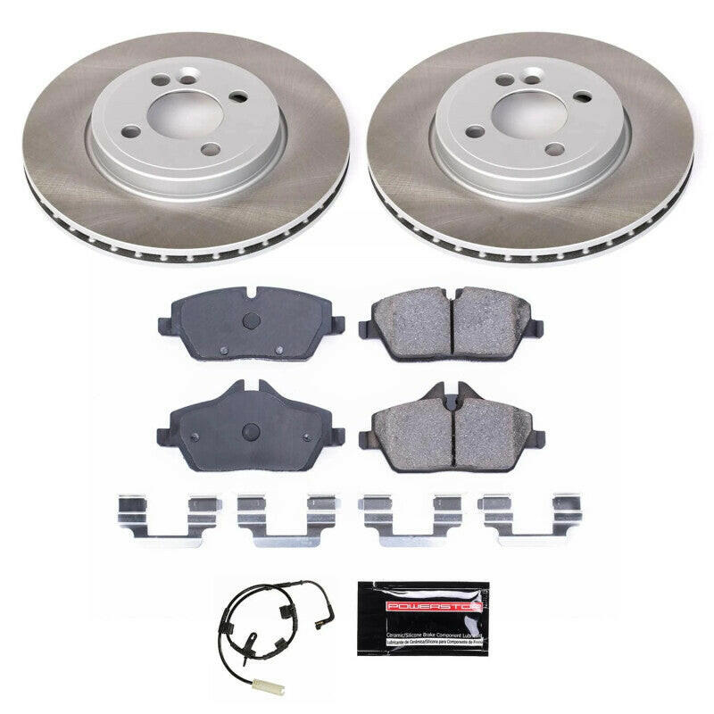 Power Stop 07-10 Mini Cooper Front Semi-Coated Rotor Kit Brake Kits - Performance Blank PowerStop